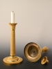 A pair of  ormolu bronze Empire candle sticks