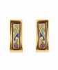 Frey Wille Hommage à Alphonse Mucha Fire Enamel Gold Plated Creole Earrings - Freywille