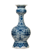 A Pair of Blue - White Knobbel Vases in Dutch Delftware