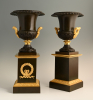 A pair of ormolu and patinated bronze Empirel vases