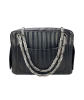 Chanel Mademoiselle Ligne Vertical Quilted Black Leather Camera Bag - Chanel