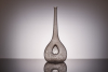 Chris Lebeau, fles vaas met antimoon craquelé en decoratief samengesmolten middenstuk. - Chris (J.J.C.) Lebeau