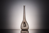 Chris Lebeau, fles vaas met antimoon craquelé en decoratief samengesmolten middenstuk. - Chris (J.J.C.) Lebeau