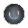 Handthrown stoneware bowl, blue glaze with white decoration and unglazed rim, design & execution Barbara Nanning, in own studio, the Netherlands 1979 - Barbara Nanning