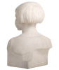 Paar Art Deco Marmeren Bustes van een Jongen en een Meisje door B. Tedeschi