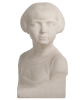 Paar Art Deco Marmeren Bustes van een Jongen en een Meisje door B. Tedeschi