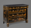 AN ORMOLU MOUNTED CHINOISERIE LACQUERED COMMODE SELECTED BY HUBERT DE GIVENCHY