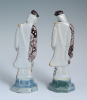 A pair of Delftware chinoiserie sculptures