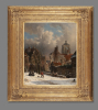 ADRIANUS EVERSEN (1818-1897) – A SNOWY DUTCH STREET SCENE - Adrianus Eversen