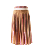 SS 2003 Dries Van Noten Runway Terra/Pink Embroidered Cotton Pleated Skirt - Dries van Noten