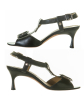 Manolo Blahnik Black Leather Buckle T Strap Sandal - Manolo Blahnik