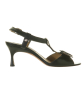 Manolo Blahnik Black Leather Buckle T Strap Sandal - Manolo Blahnik