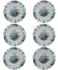 A Set of 6 Polychrome Dutch Delft Dishes