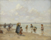 Beach scene with children playing - ’Johannes Evert’ Hendrik Akkeringa