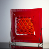 Louis la Rooy (Amsterdam 1947), red glassobject in metalen stand - Louis La Rooy
