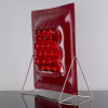 Louis la Rooy (Amsterdam 1947), red glassobject in metalen stand - Louis La Rooy