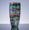 Lino Tagliapietra, clear glass vase with multi-coloured filigrano decoration - Lino Tagliapietra