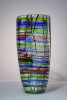 Lino Tagliapietra, clear glass vase with multi-coloured filigrano decoration - Lino Tagliapietra