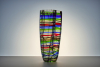 Lino Tagliapietra, clear glass vase with multi-coloured filigrano decoration - Lino Tagliapietra