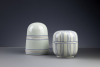 Leen Quist, ceramic lidded jar, with cylindrical line decoration, ca. 1993 - Leen Quist