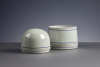 Leen Quist, ceramic lidded jar, with cylindrical line decoration, ca. 1993 - Leen Quist
