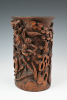 A Chinese bamboo brush pot