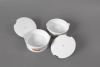 A pair of Dutch Delft doré round butter tubs with cover with a gilded lying cow