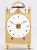A French brass Capucine travel clock with strike and alarm, Ballif A Toulouse, circa 1800.