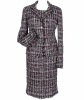 Chanel Red Black White Tweed Skirt Suit - Chanel