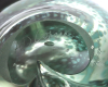 AD Copier 791061 Oude Horn, North Sea series, thick-walled clear glass vase with green color powders - Andries Dirk (A.D.) Copier