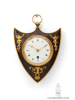 A rare and small French Empire bronze cartel wall clock, circa 1810.