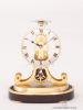 A miniature English brass skeleton clock, Fenton Bury, circa 1850.