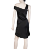 Alexander McQueen 2008 Zwart en Nude Zijden Asymmetrische Drapeer Jurk - Alexander McQueen