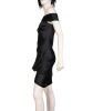 Alexander McQueen 2008 Zwart en Nude Zijden Asymmetrische Drapeer Jurk - Alexander McQueen