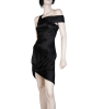 Alexander McQueen 2008 Zwart en Nude Zijden Asymmetrische Drapeer Jurk - Alexander McQueen