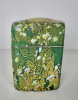 Kyohei Fujita (1921-2004), large, ornamented, lidded box, green glass with gold foils - Kyohei Fujita