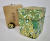 Kyohei Fujita (1921-2004), large, ornamented, lidded box, green glass with gold foils - Kyohei Fujita