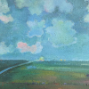 Dirk Breed, oil painting on linen, titled 'Polderlandschap', painted around 1990. - Dirk Breed