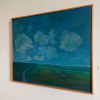 Dirk Breed, oil painting on linen, titled 'Polderlandschap', painted around 1990. - Dirk Breed