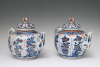 A pair of large Chinese Imari teapots