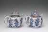A pair of large Chinese Imari teapots
