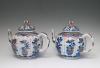 A pair of large Chinese Imari teapots