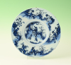 A pair of Delftware Chinoiserie plates