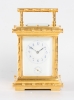 Een Franse verguld messing 'Bamboo Case' reisklok, L.F. circa 1890