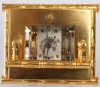 Een Franse verguld messing 'Bamboo Case' reisklok, L.F. circa 1890