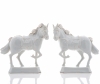 Pair of White Delft Figures of Horses
