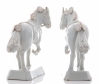 Pair of White Delft Figures of Horses