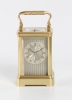 A small French brass striking carriage clock, circa 1860