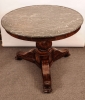 An attractive French Charles X mahogany table with marble top, circa 1830