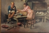 'De poppendokter in zijn atelier' (olie op doek) door Julius Singer, omstreeks 1900